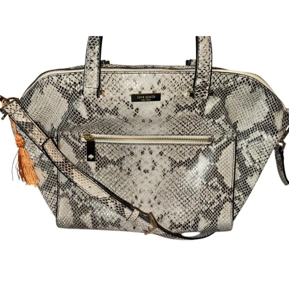 Euc Kate Spade NY Savannah Parliament Snakeskin Shoulder Bag Purse - Picture 1 of 17